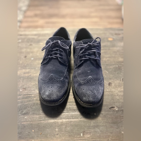 Cole Haan Lunargrand Nike Blue Suede Wingtip Oxford All Offers Considered - Picture 1 of 7